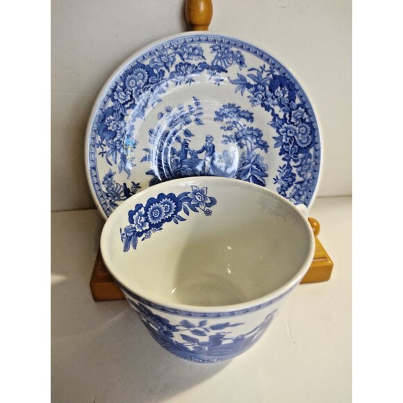 Spode blue Collection Georgian Series "Girl at Well" Cup & Saucer Set - Picture 2 of 10